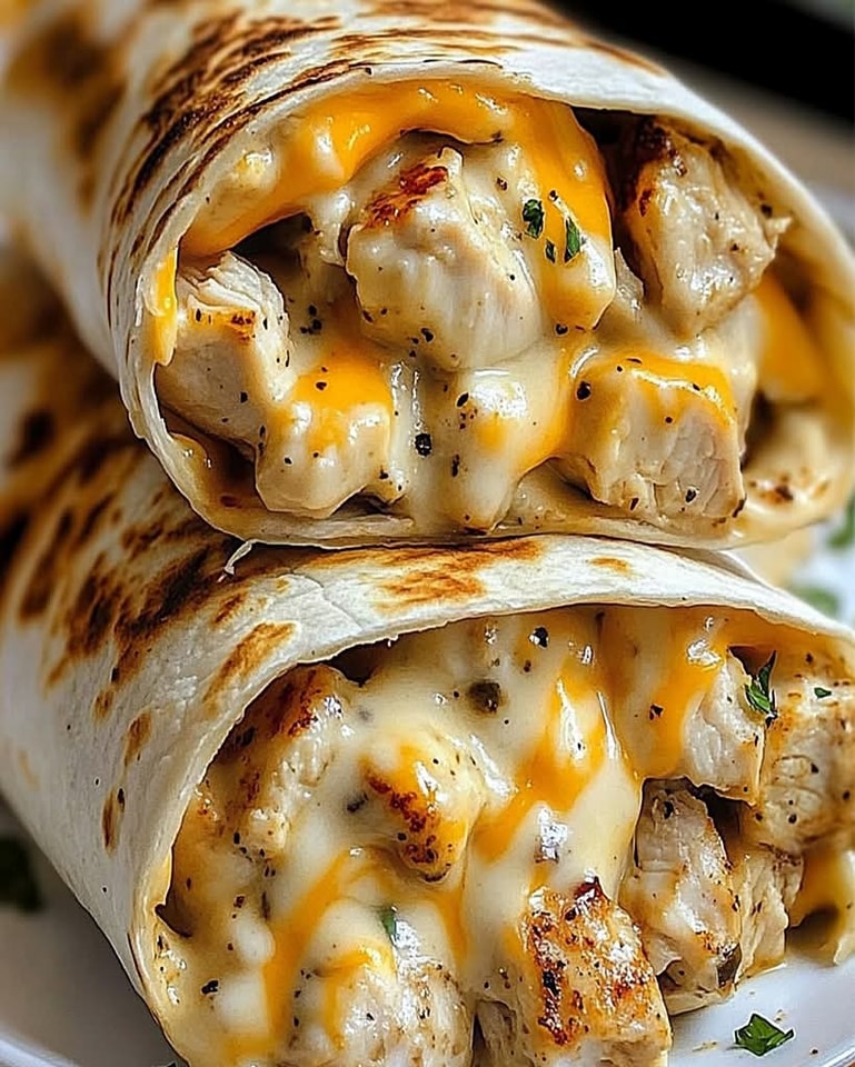 Quick Cheesy Garlic Chicken Wraps Ready in 30 Minutes