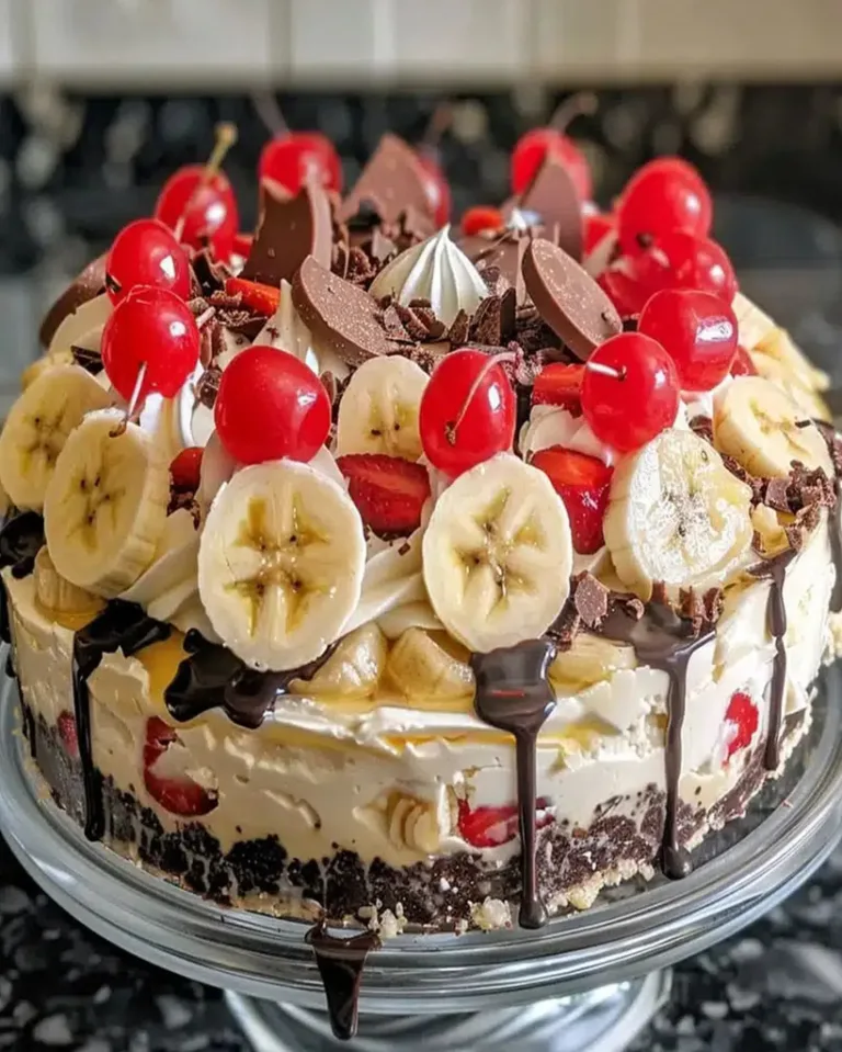 Easy No Bake Banana Split Cheesecake Ready in 30 Minutes