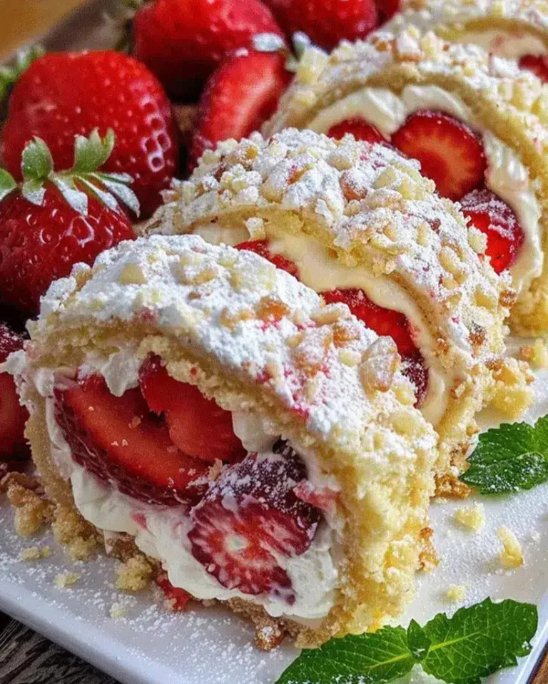 Easy Strawberry Cream Roll Cake – Perfect for Summer Parties