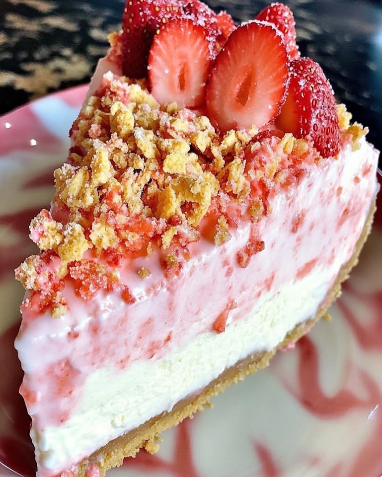 Easy Strawberry Crunch Cheesecake – Ready in 30 Minutes