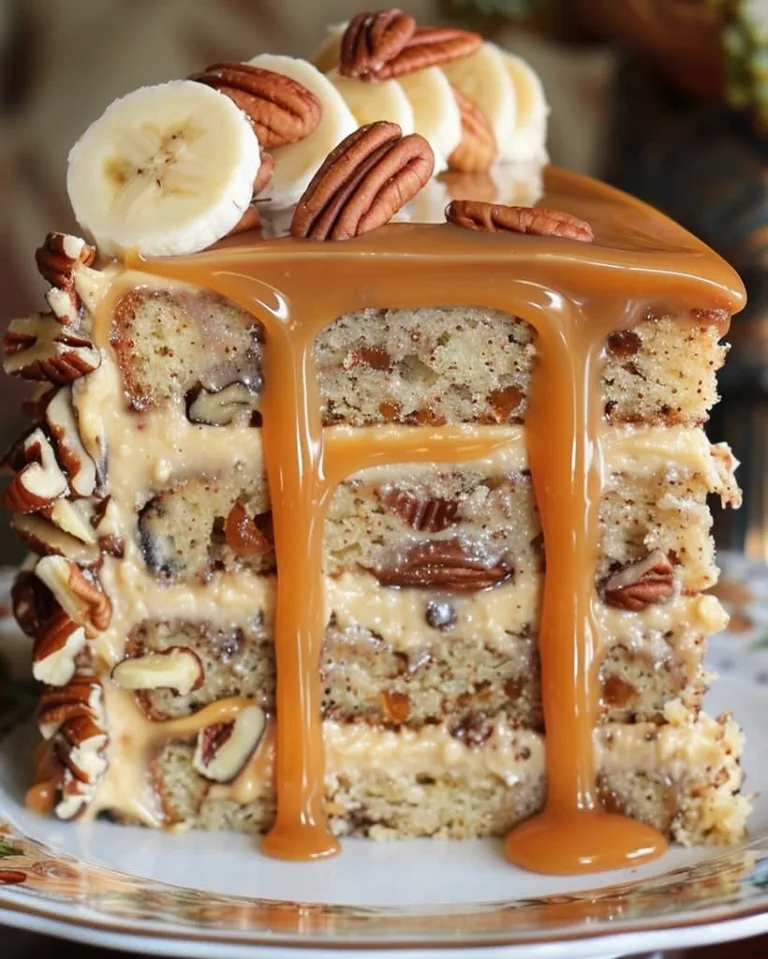 Ultimate Banana Pecan Caramel Layer Cake – Ready in 30 Minutes