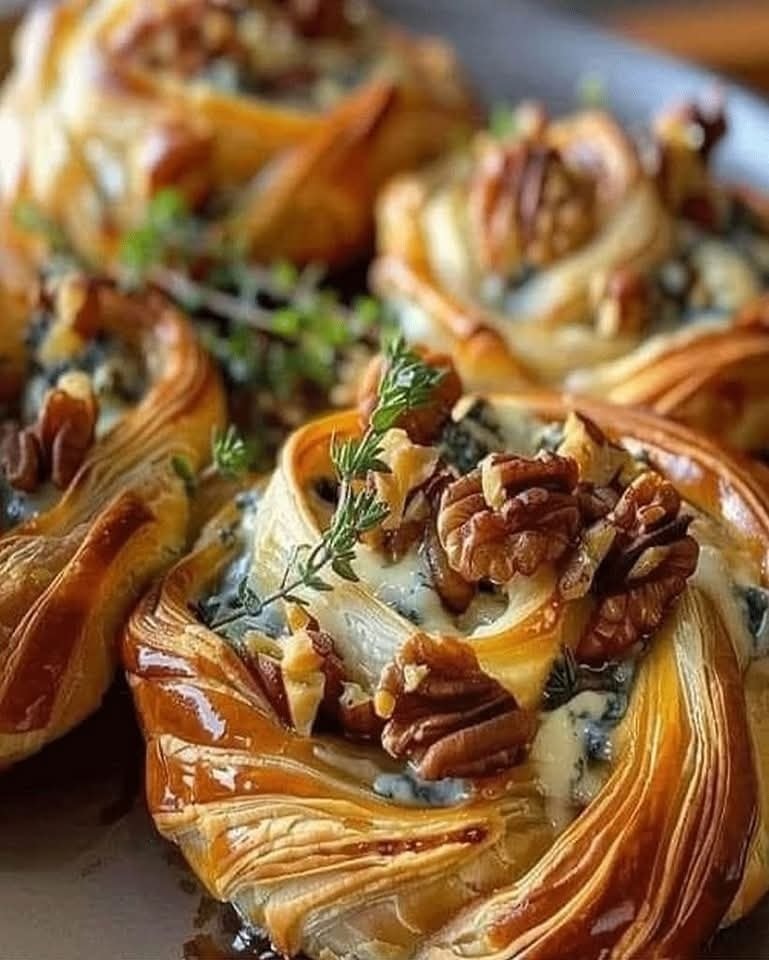 Easy Blue Cheese, Walnut and Thyme Pull Apart Twirl