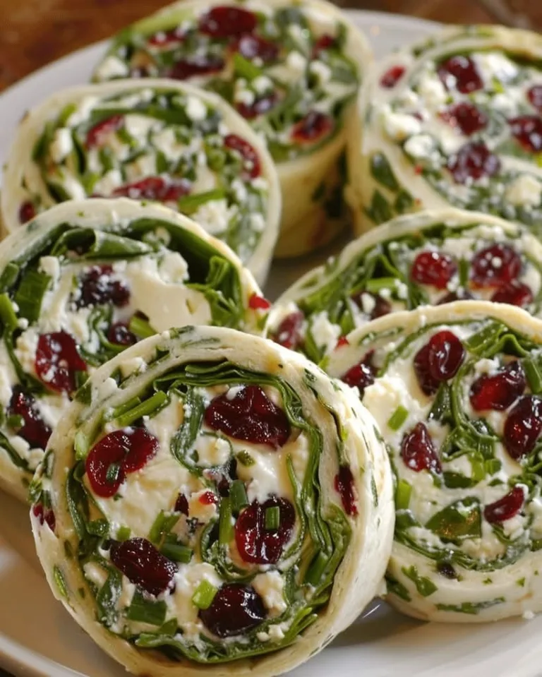 Easy Cranberry Feta Pinwheels with Cream Cheese Recipe