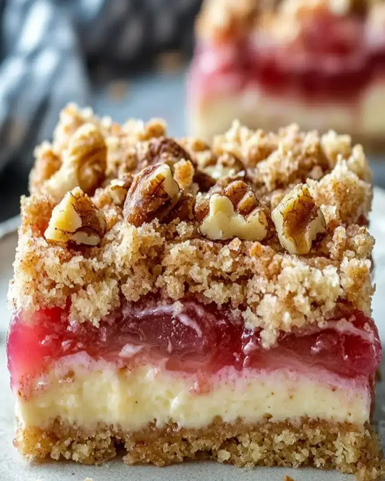Best Creamy Rhubarb Cheesecake Crumble Bars in 30 Minutes