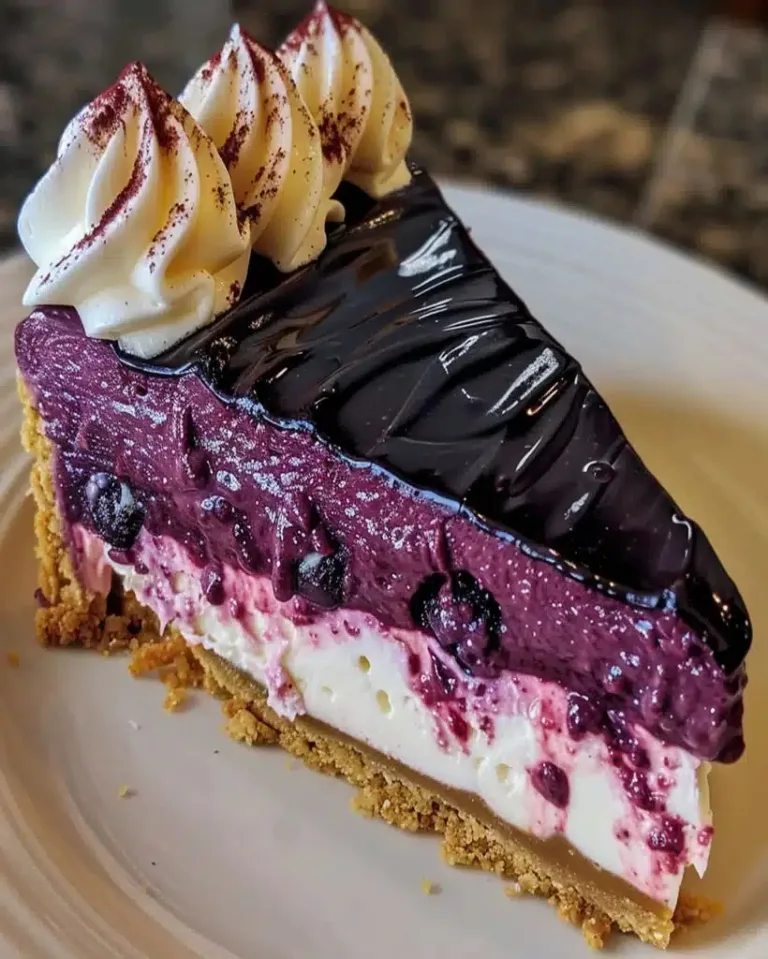 Easy Blueberry Velvet Cheesecake Recipe – No-Bake Delight