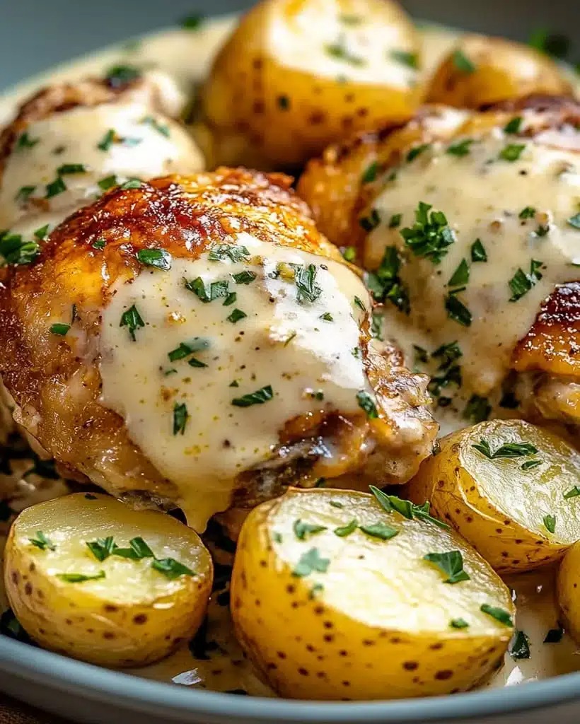 Easy Garlic Parmesan Chicken and Potatoes Ready in 30 Minutes