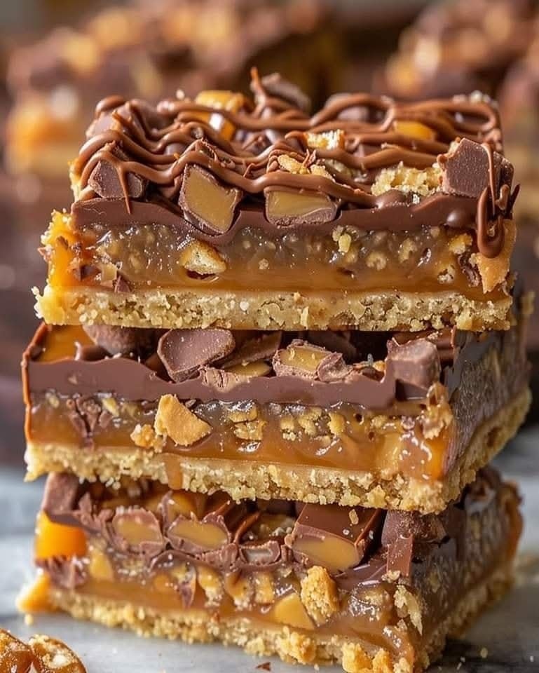 Easy Gooey Caramel Chocolate Crunch Bars Ready in 30 Minutes