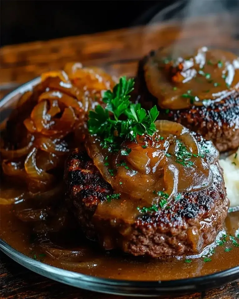 Easy Hamburger Steaks with Onion Gravy Ready in 30 Minutes