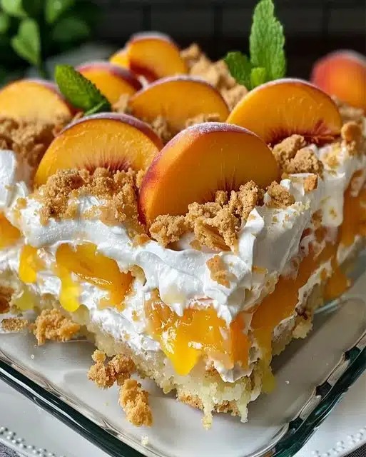 Best Heavenly Peach Cobbler Poke Cake Ready in 30 Minutes