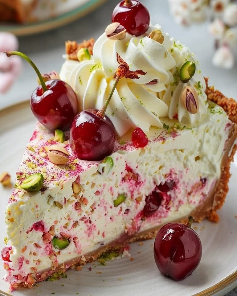 Ultimate Luscious Lemon-Lime Cherry Pistachio Cheesecake