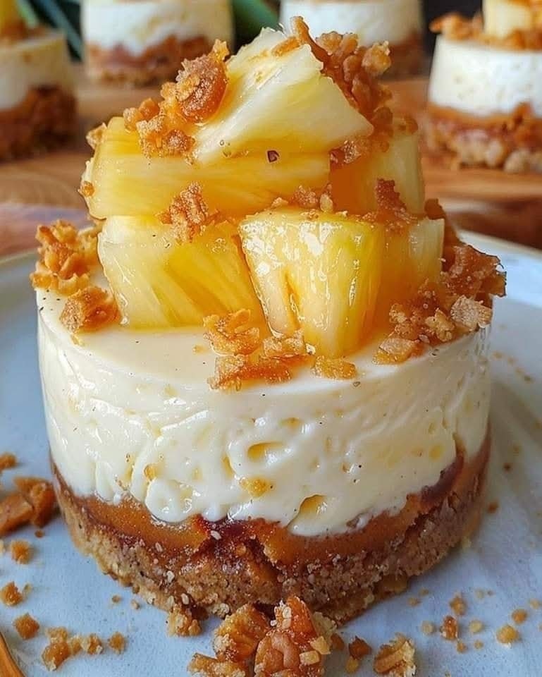 Easy Mini Pineapple Condensed Coconut Milk Cheesecakes