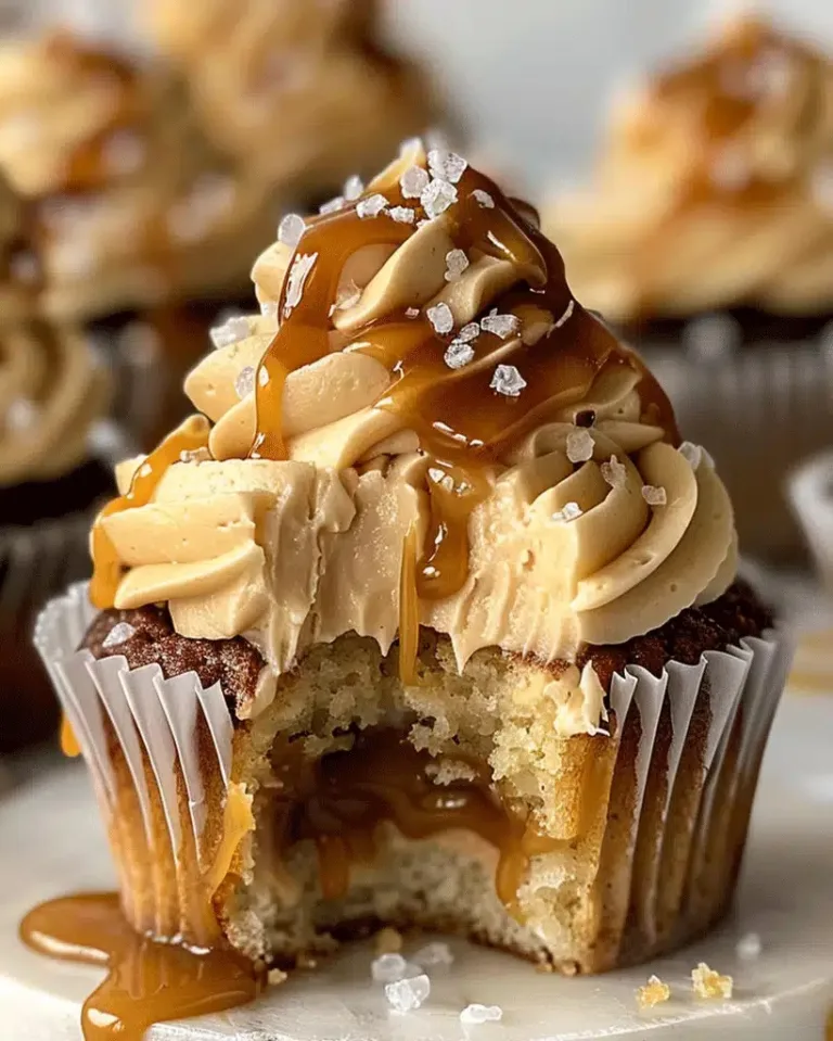 Easy Salted Caramel Cupcakes with Gooey Caramel Filling