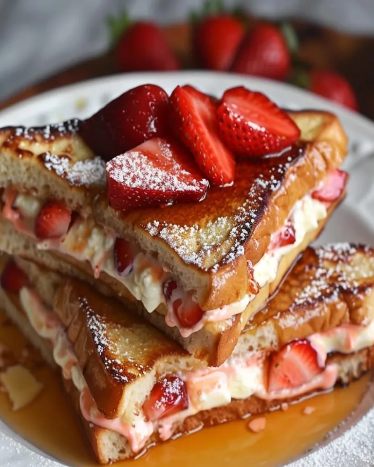 Ultimate Strawberry Cheesecake Stuffed French Toast Ready in 30 Minutes