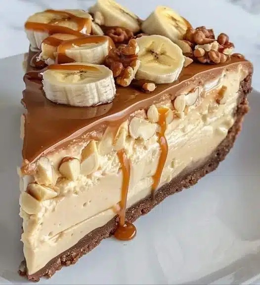 Easy Banana Caramel Nut Cheesecake Recipe – No-Bake Delight