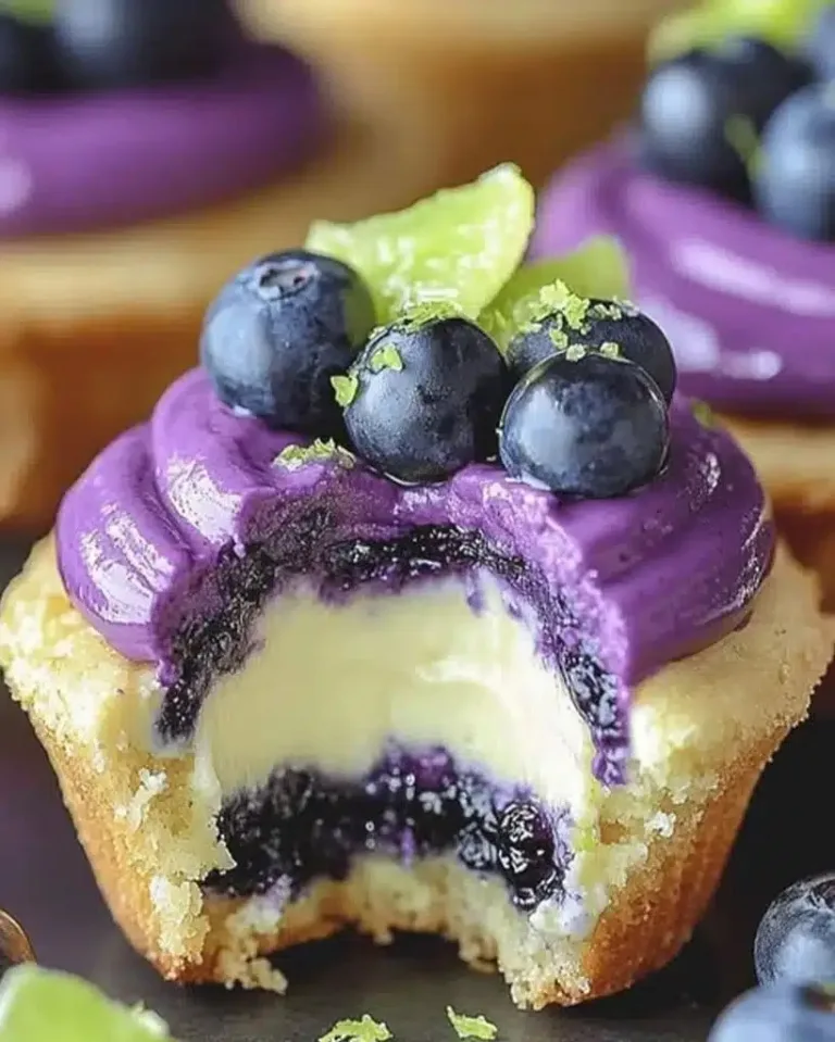 Easy Blueberry Lime Cheesecake Cupcakes Ready in 30 Minutes