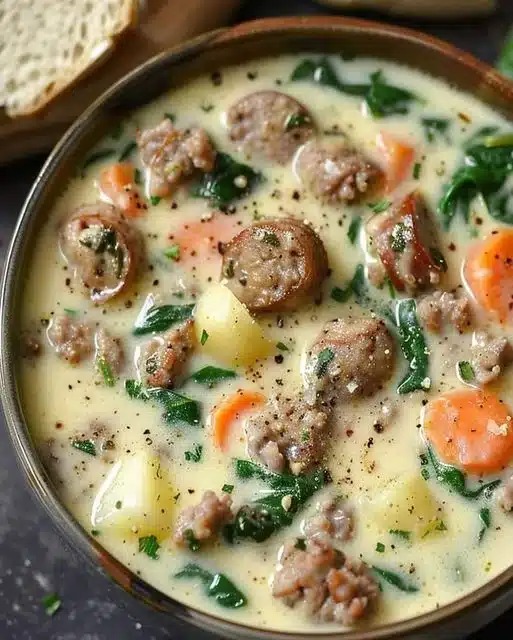 Easy Creamy Parmesan Italian Sausage Soup Recipe Delight