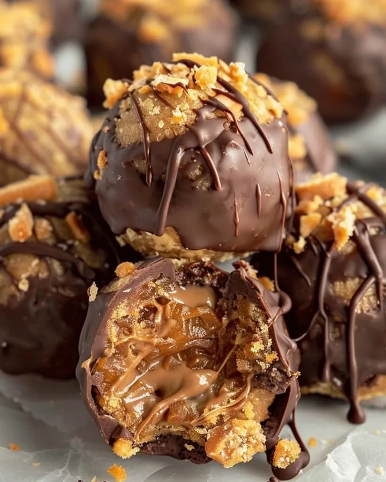 Easy No Bake Caramel Crunch Butterfinger Truffles Recipe