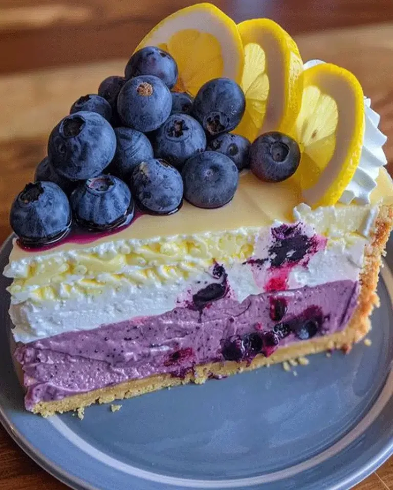 Easy No Bake Lemon Blueberry Cheesecake Ready in 30 Minutes