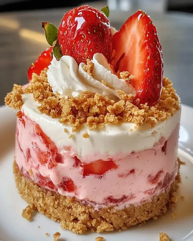 Easy No-Bake Mini Strawberry Crunch Cheesecake Mousse
