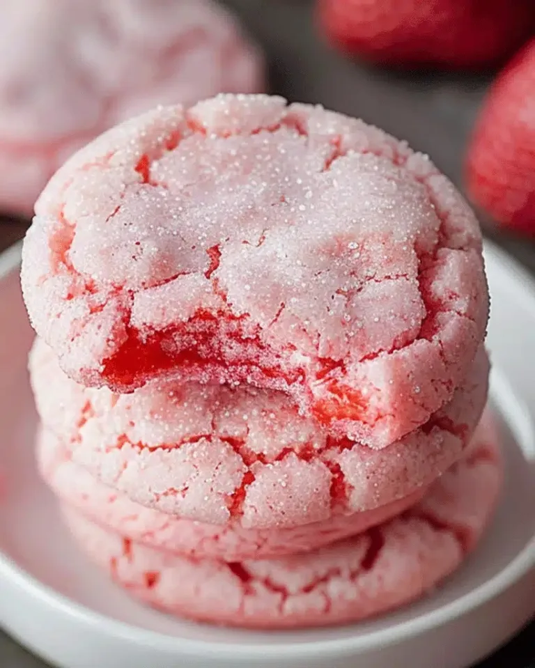 Easy Strawberry Sugar Crinkle Cookies Ready in 30 Minutes
