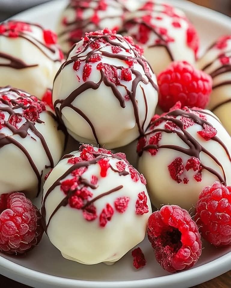Easy White Chocolate Raspberry Cheesecake Balls – No Bake Delight