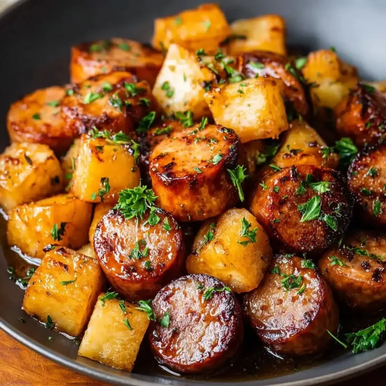 Easy White Sweet Potato and Honey Garlic Sausages Ready in 30 Minutes