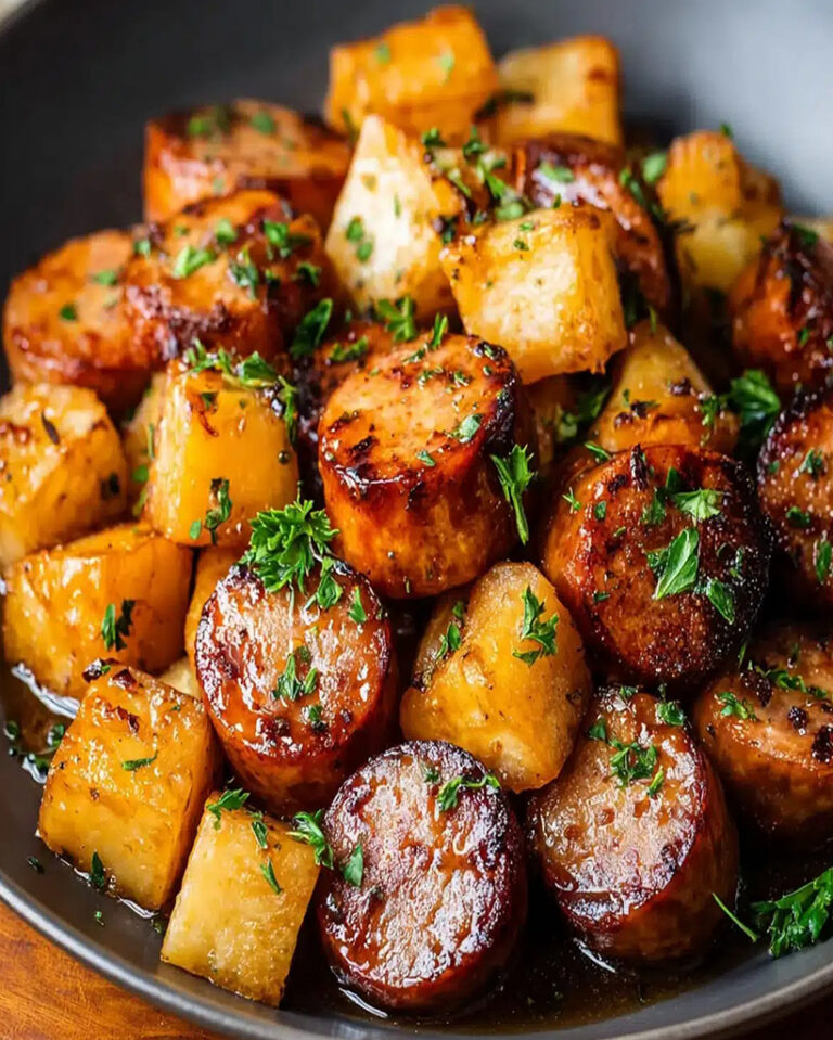 Easy White Sweet Potato and Honey Garlic Sausages Ready in 30 Minutes