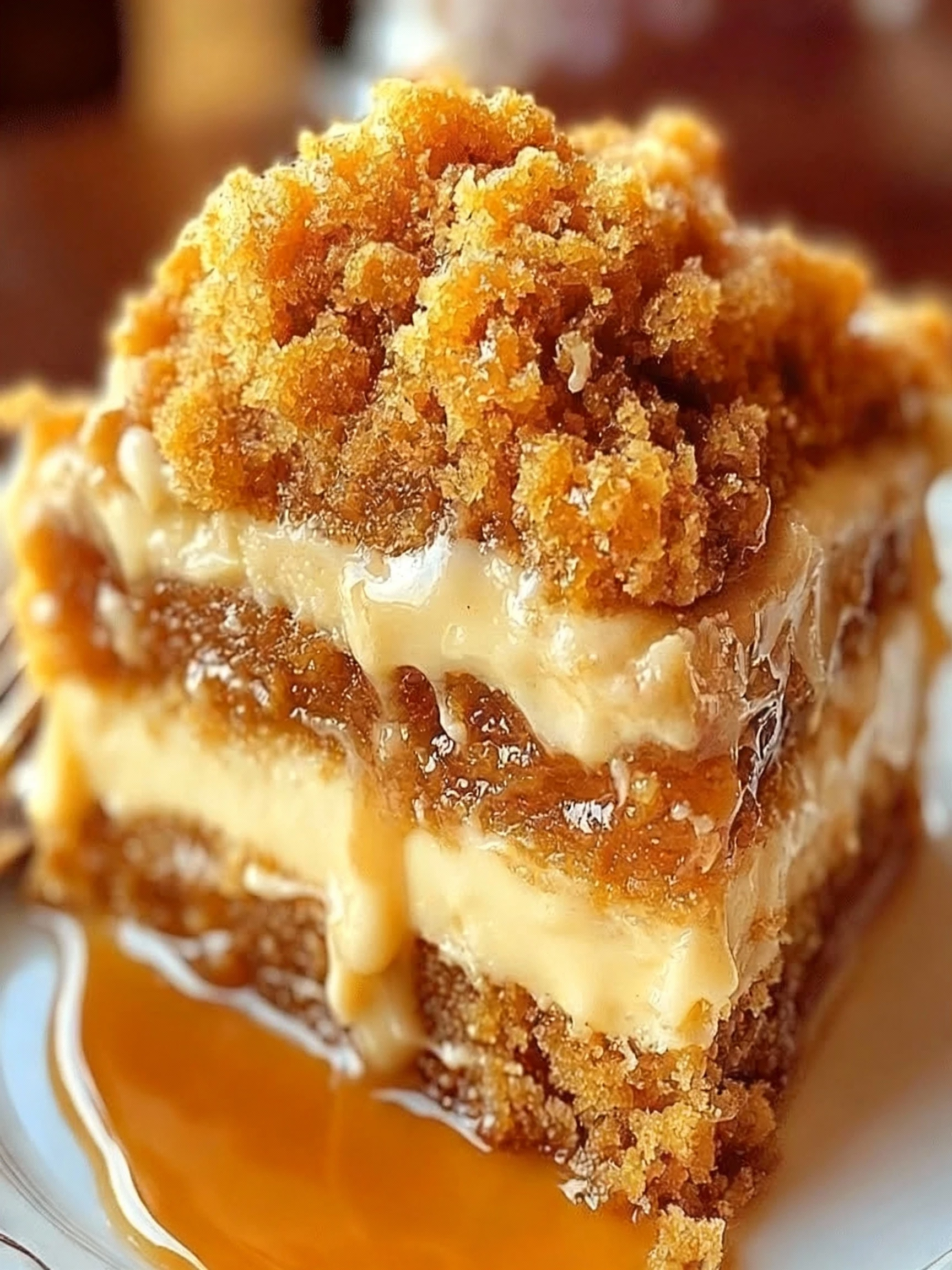 Autumn Pumpkin Spice Crumble Cake finished