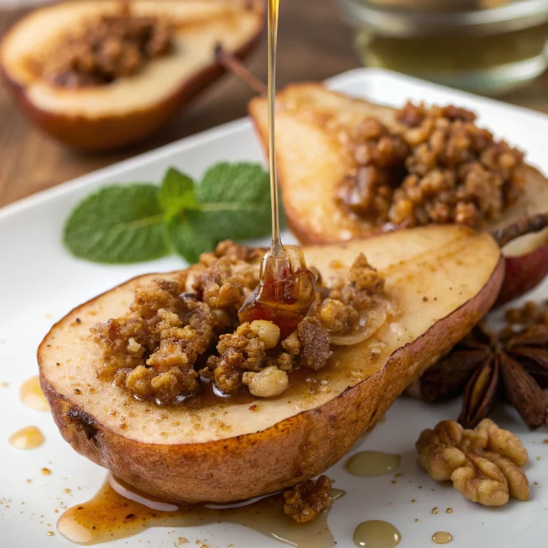 Easy Baked Pears with Walnut Oatmeal Crumble
