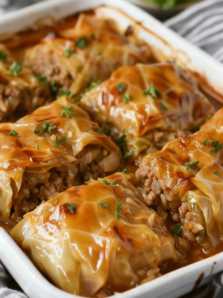 Beef and Rice Stuffed Cabbage Rolls Recipe