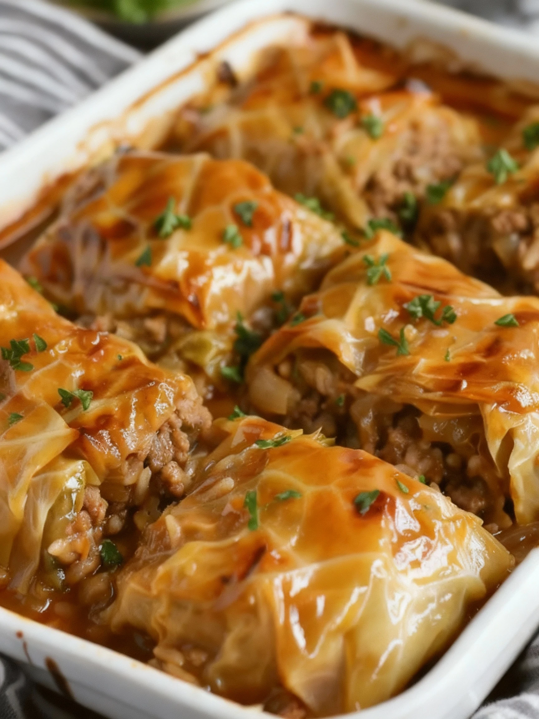Beef and Rice Stuffed Cabbage Rolls finished
