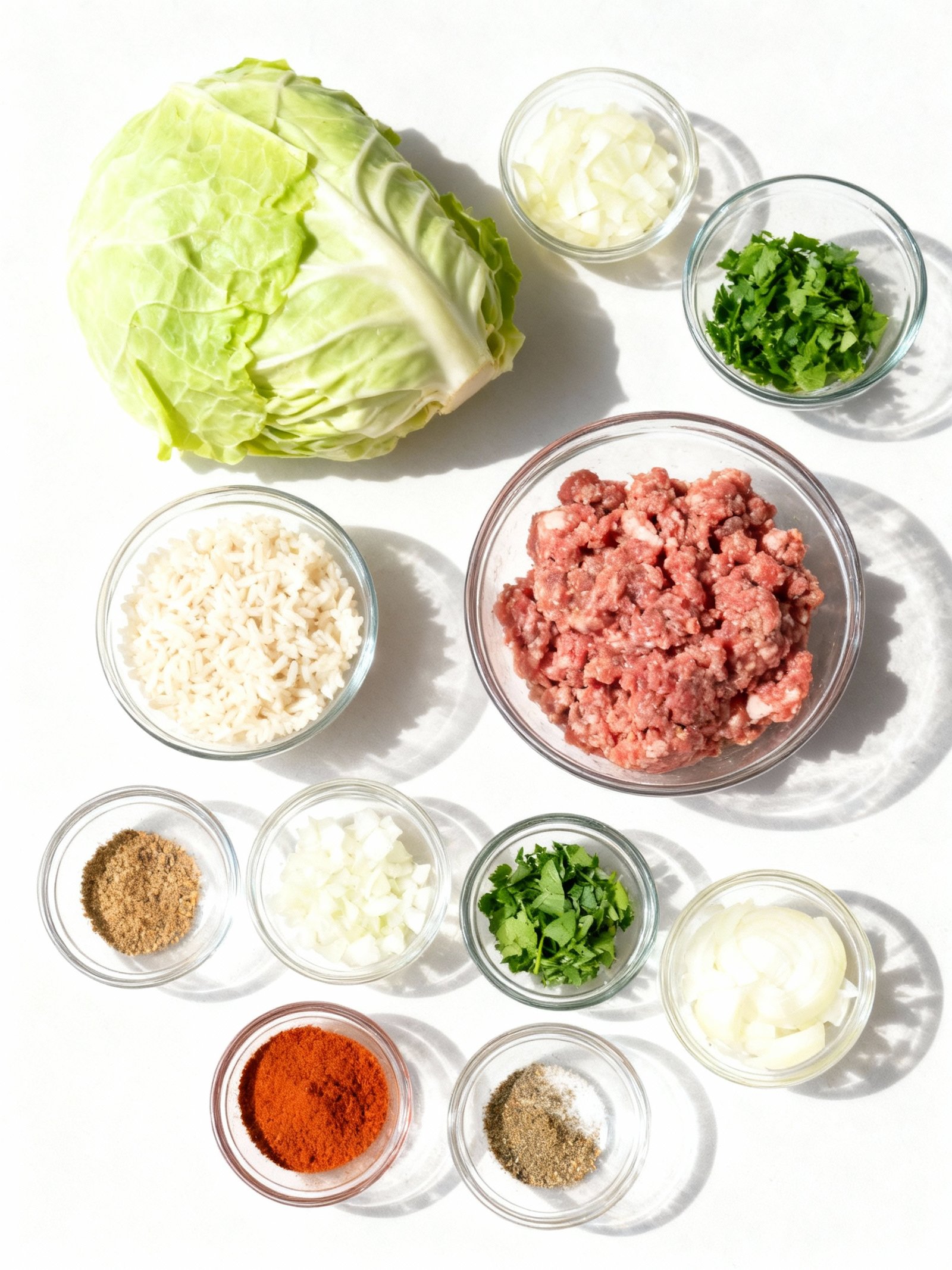 Beef and Rice Stuffed Cabbage Rolls ingredients