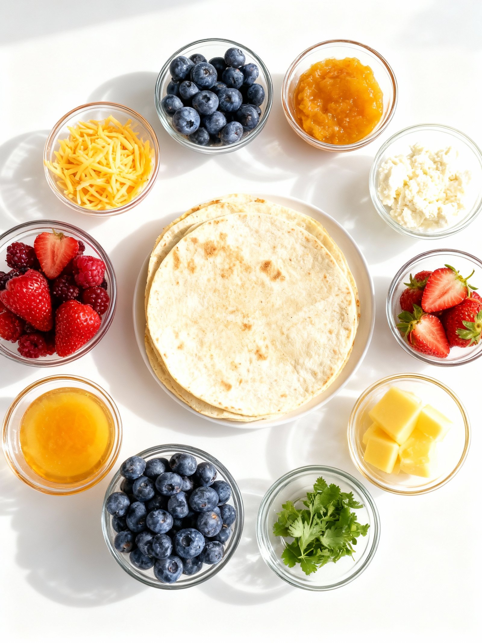 Blueberry Breakfast Quesadilla ingredients