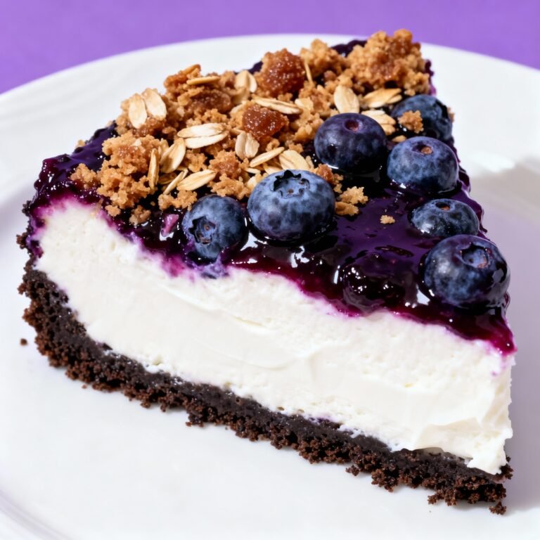 How to Make Blueberry Crumble Cheesecake | Blueberry Crumble Cheesecake Recipe | Julie Marie Eats