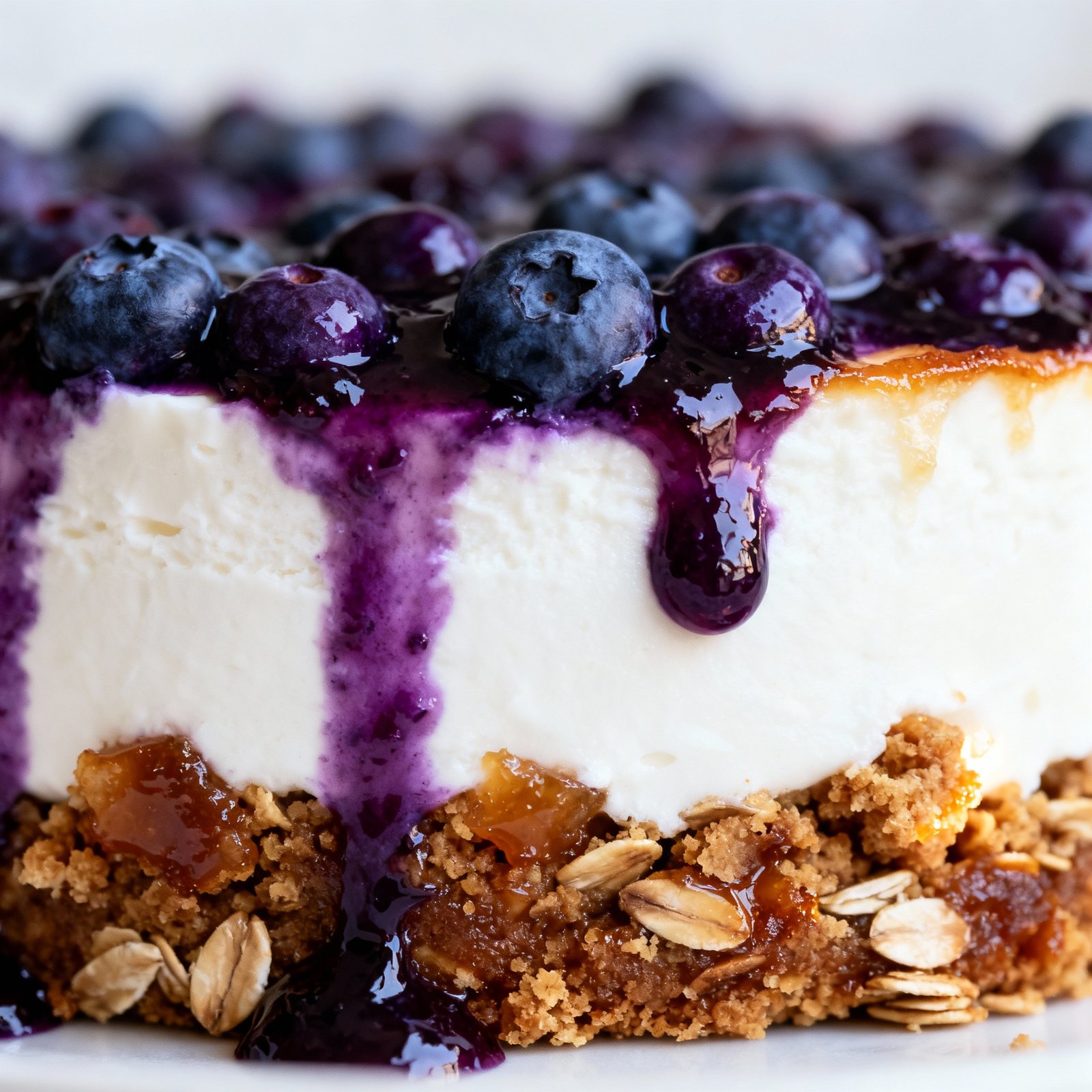 How to Make Blueberry Crumble Cheesecake | Blueberry Crumble Cheesecake Recipe | Julie Marie Eats finished