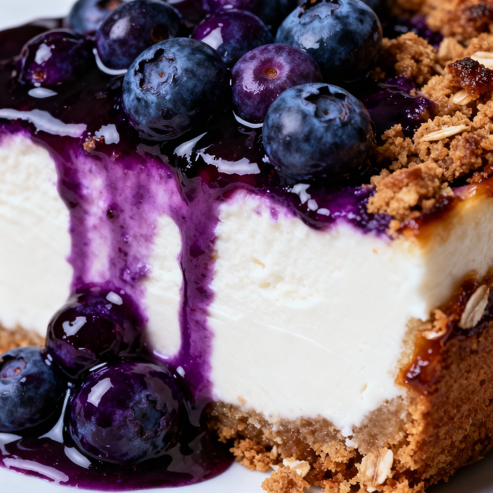 How to Make Blueberry Crumble Cheesecake | Blueberry Crumble Cheesecake Recipe | Julie Marie Eats finished