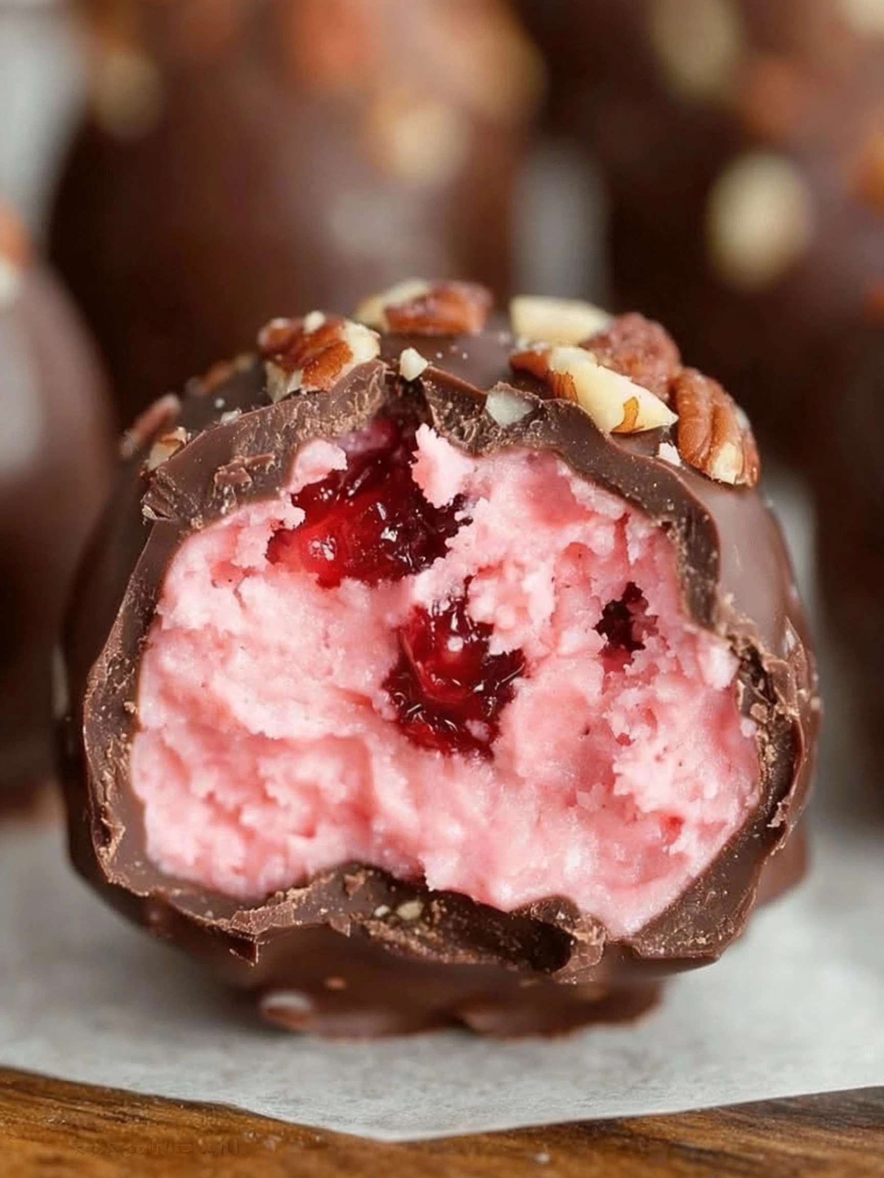 Chocolate Maraschino Cherry Coconut Truffles finished