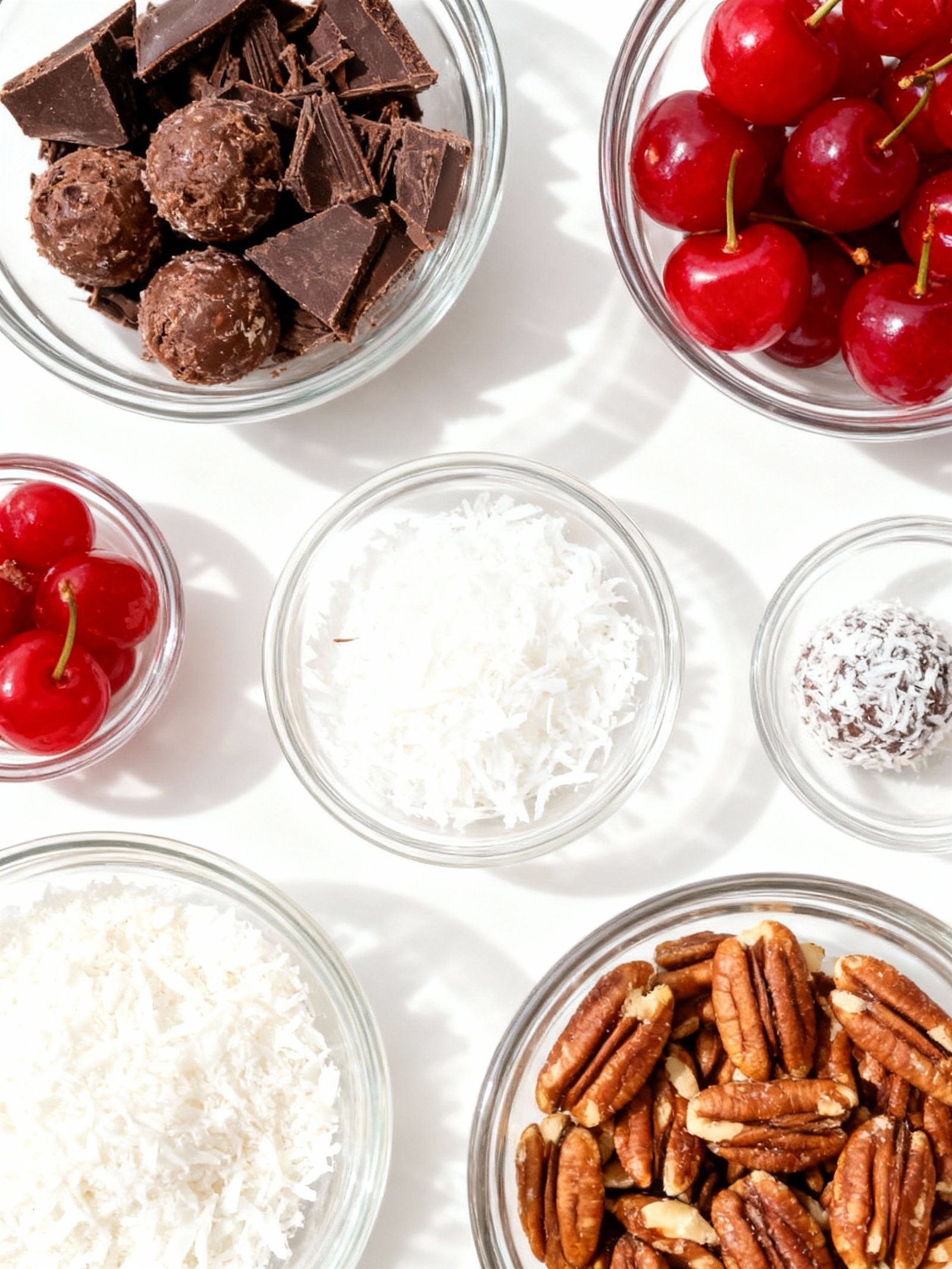 Chocolate Maraschino Cherry Coconut Truffles ingredients