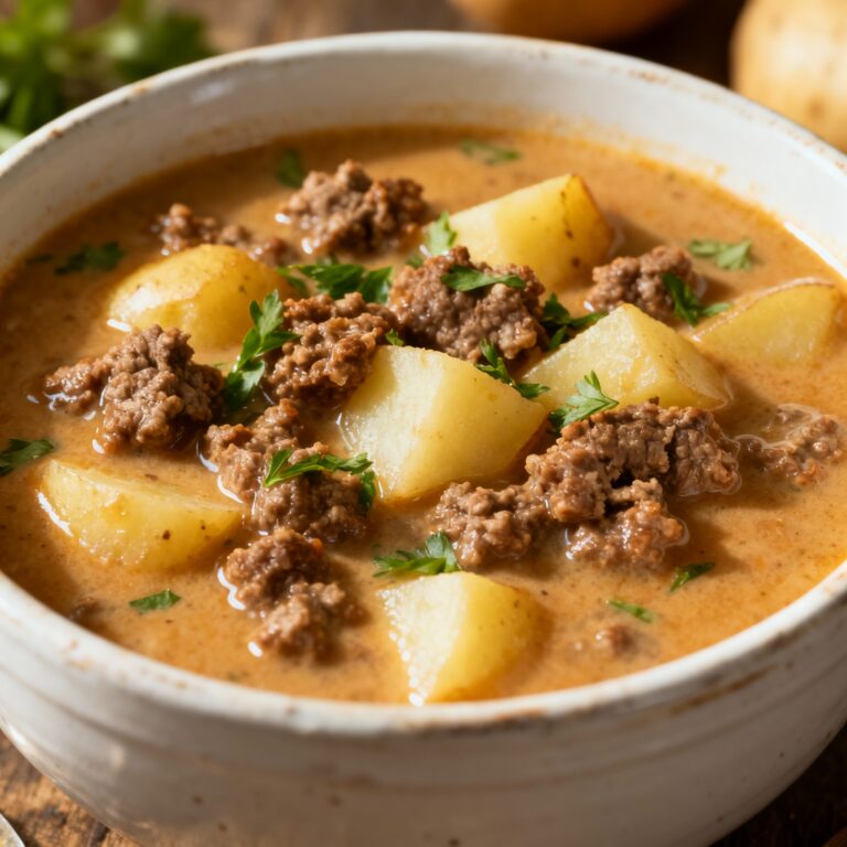 Kylie Recipes Creamy Potato & Hamburger Soup
