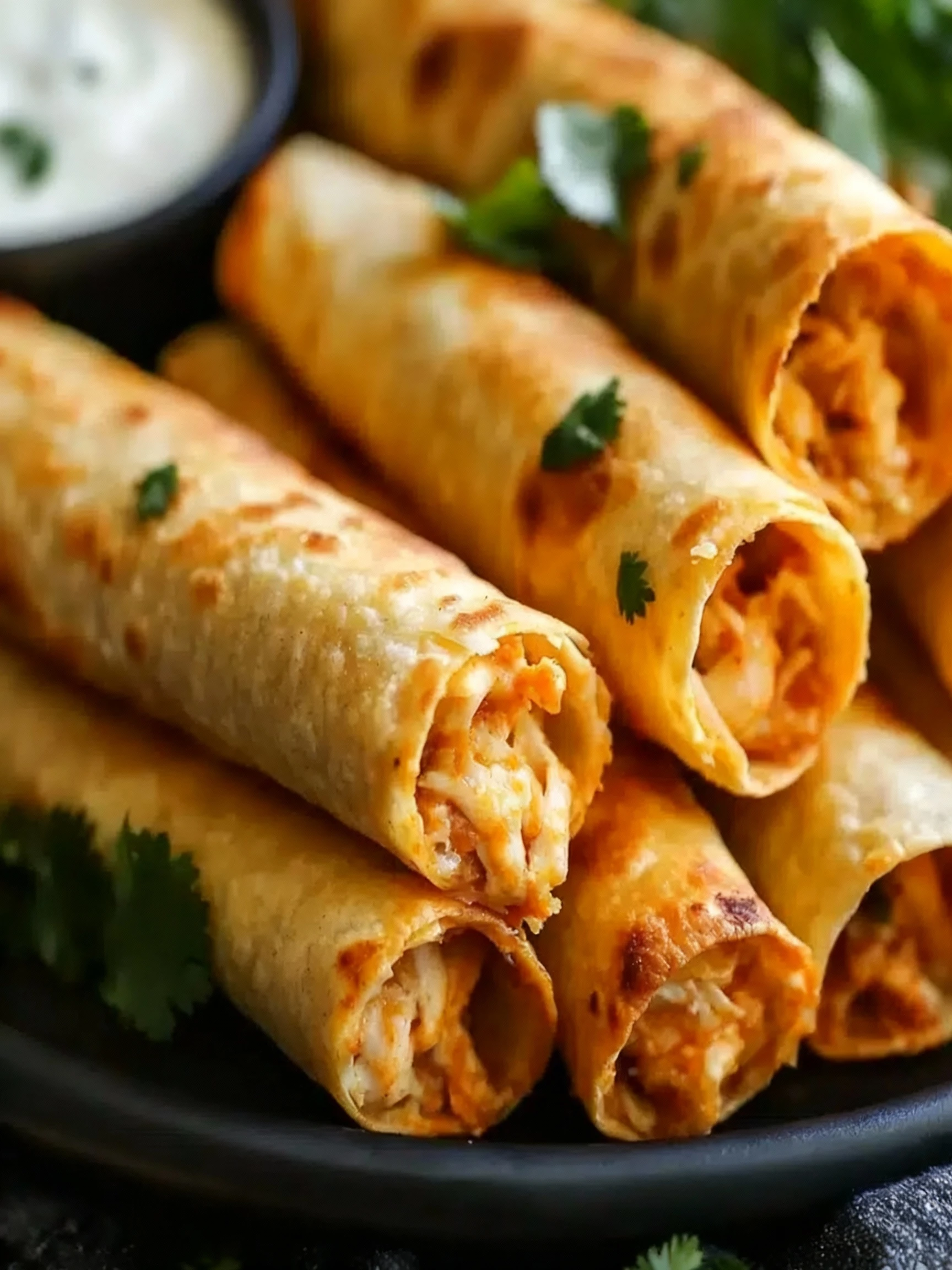 Crispy Oven-Baked Chicken Taquitos finished