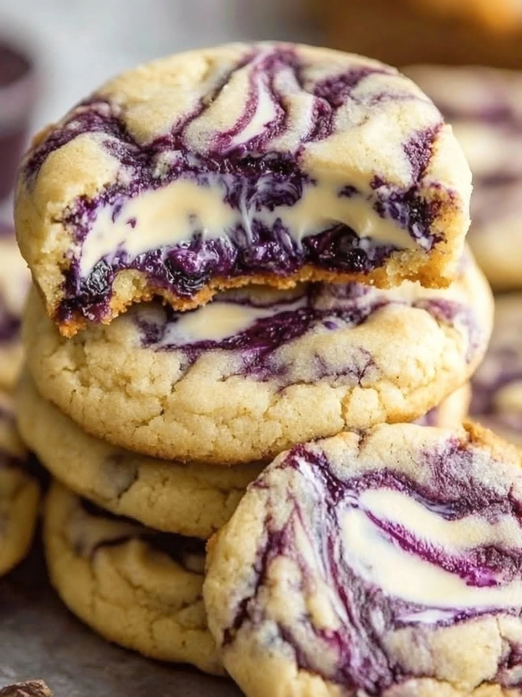 Easy Blueberry Cheesecake Swirl Cookie Recipe finished