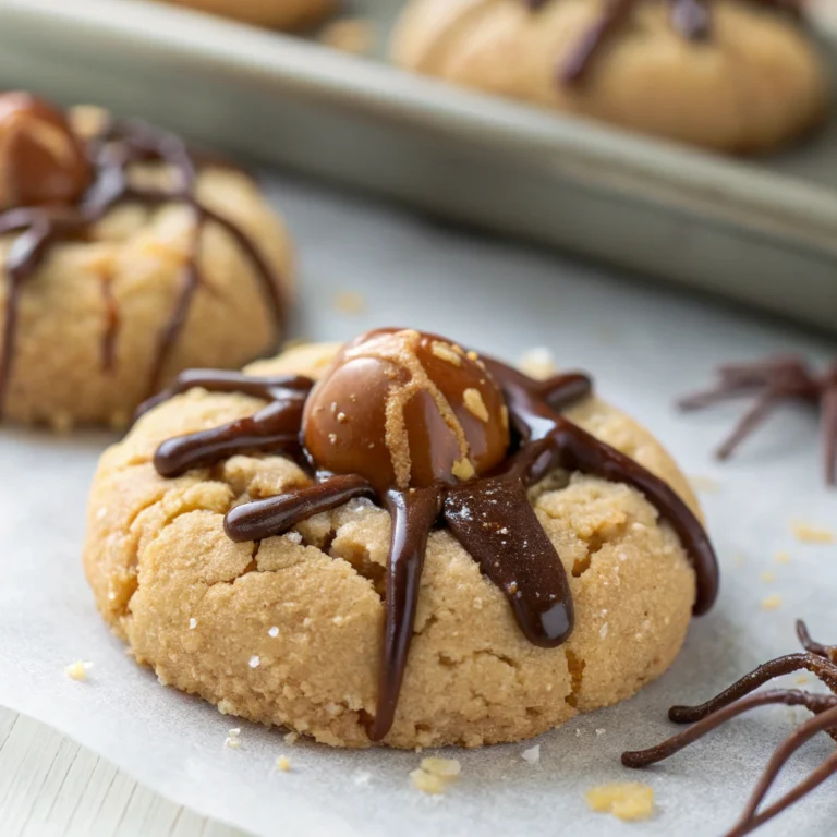 Easy Peanut Butter Spider Cookies for Halloween