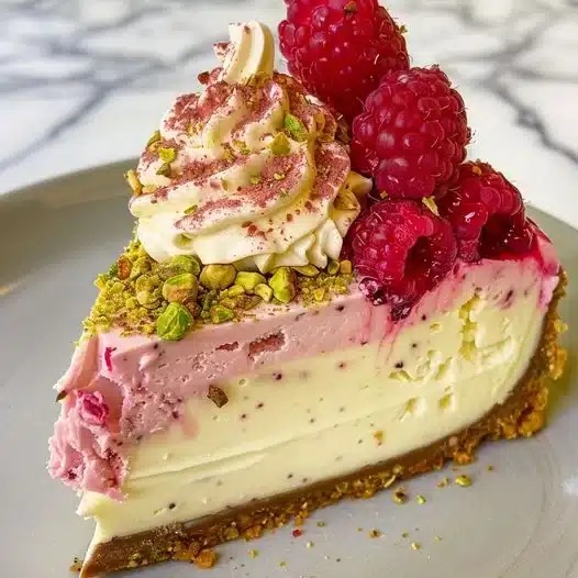 Best Heavenly Raspberry Pistachio Cheesecake – No-Bake Delight