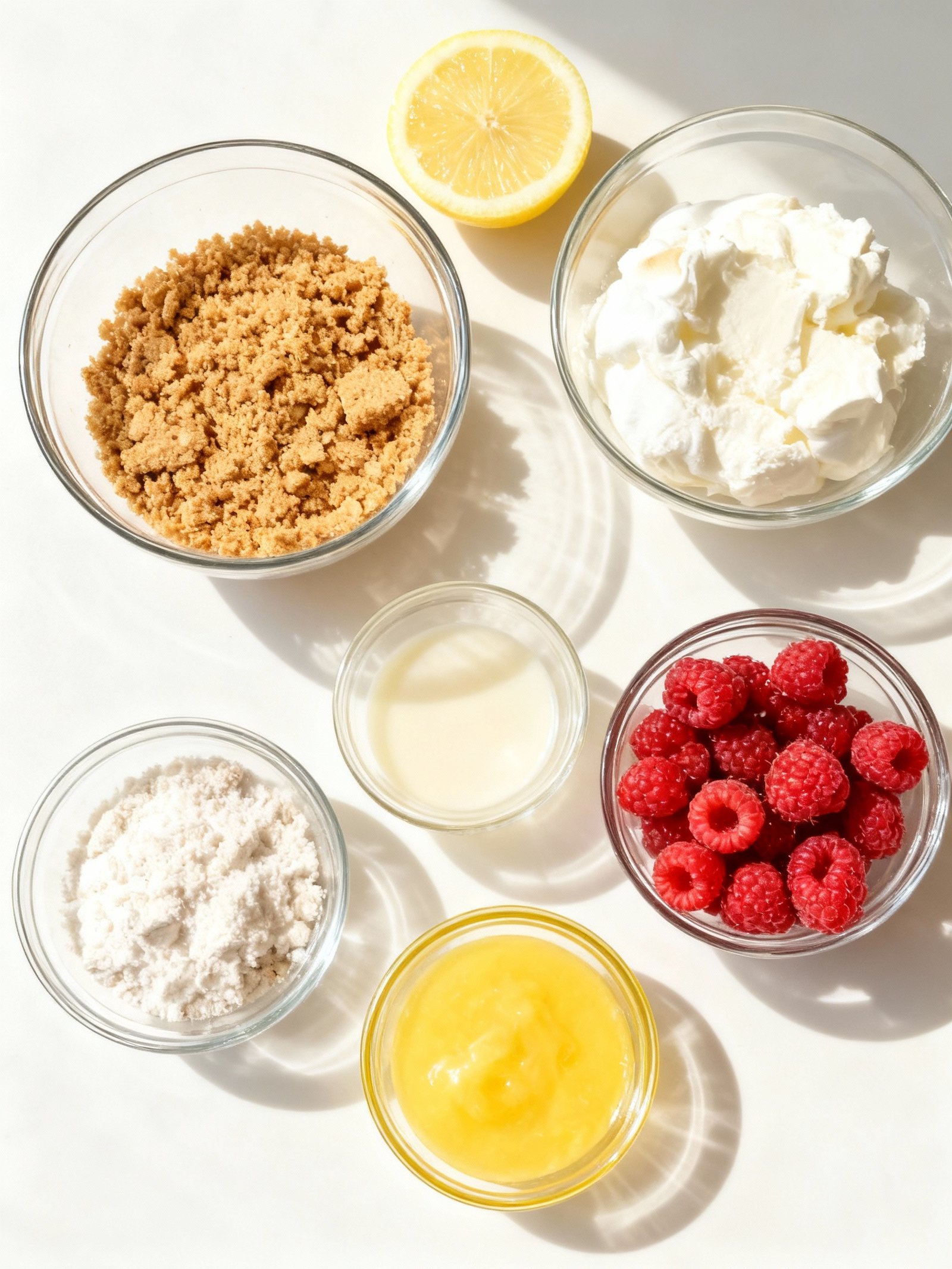 Lemon Raspberry Meringue Cheesecake ingredients