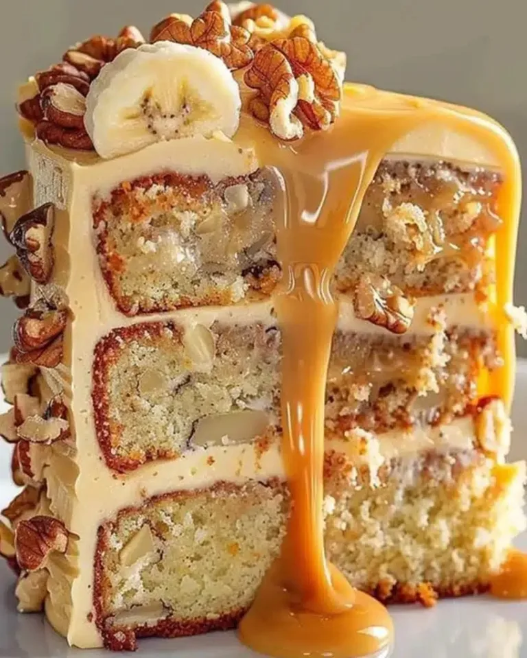 Best Luscious Banana Pecan Caramel Cake Recipe Ready in 30 Minutes