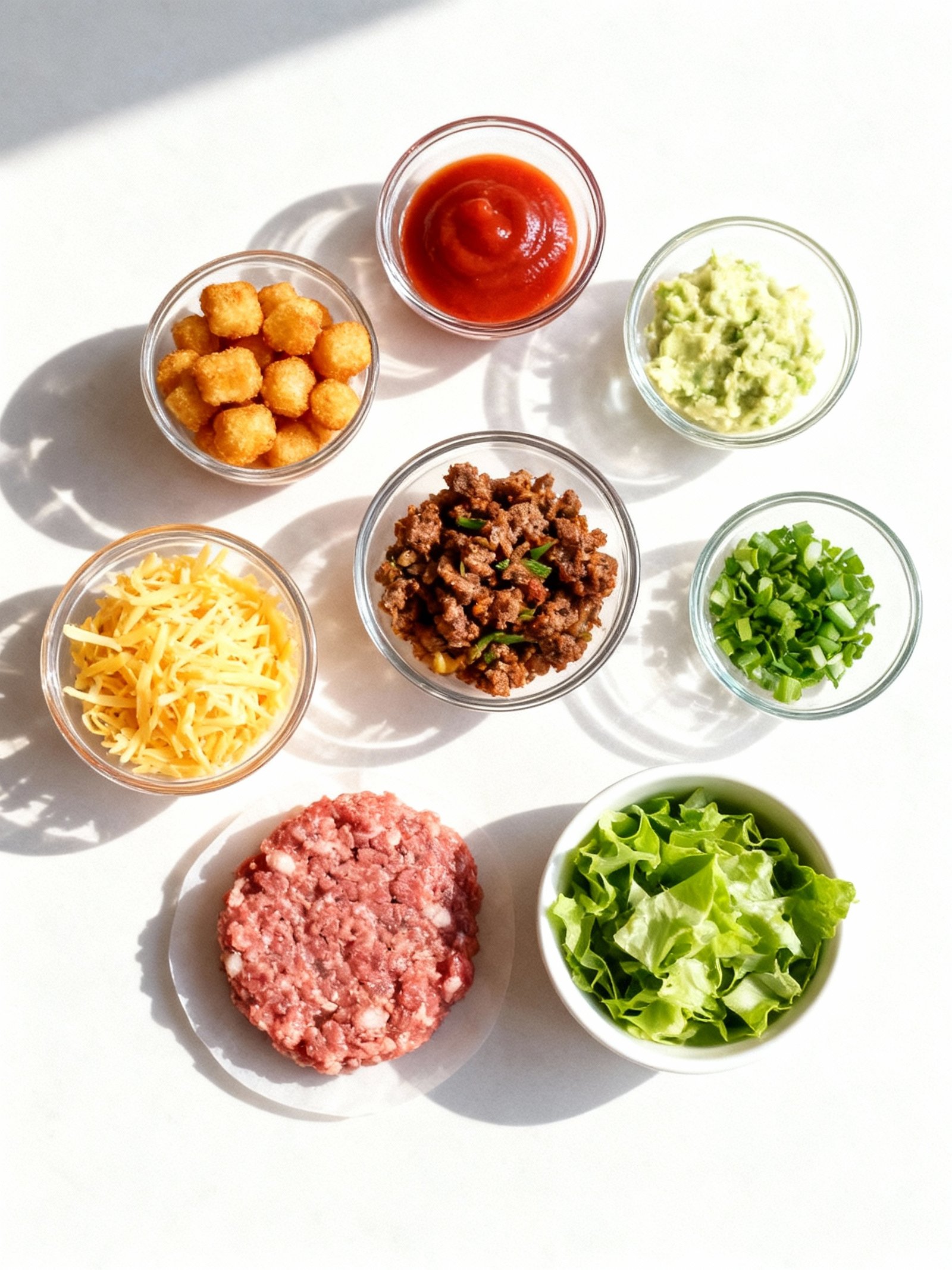 Mini Tater Tot Cheeseburgers ingredients