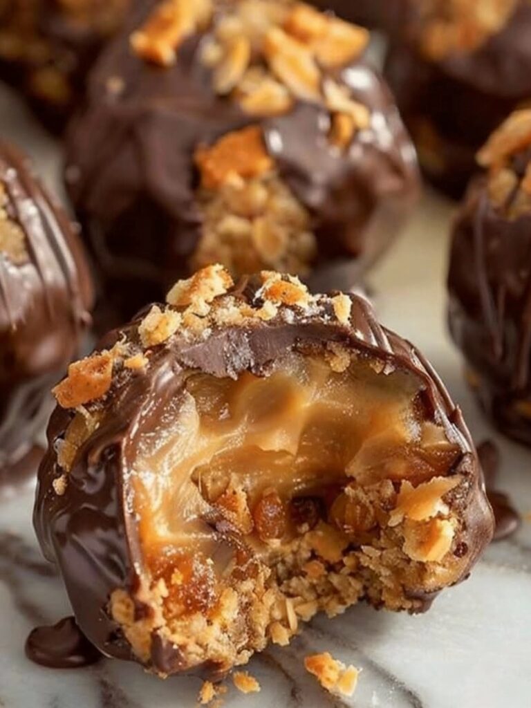 No Bake Caramel Crunch Butterfinger Truffles Recipe