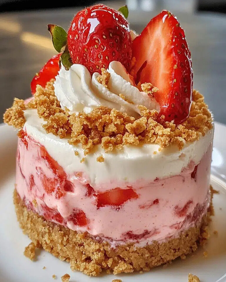 Easy No-Bake Mini Strawberry Crunch Cheesecake Ready in 30 Minutes