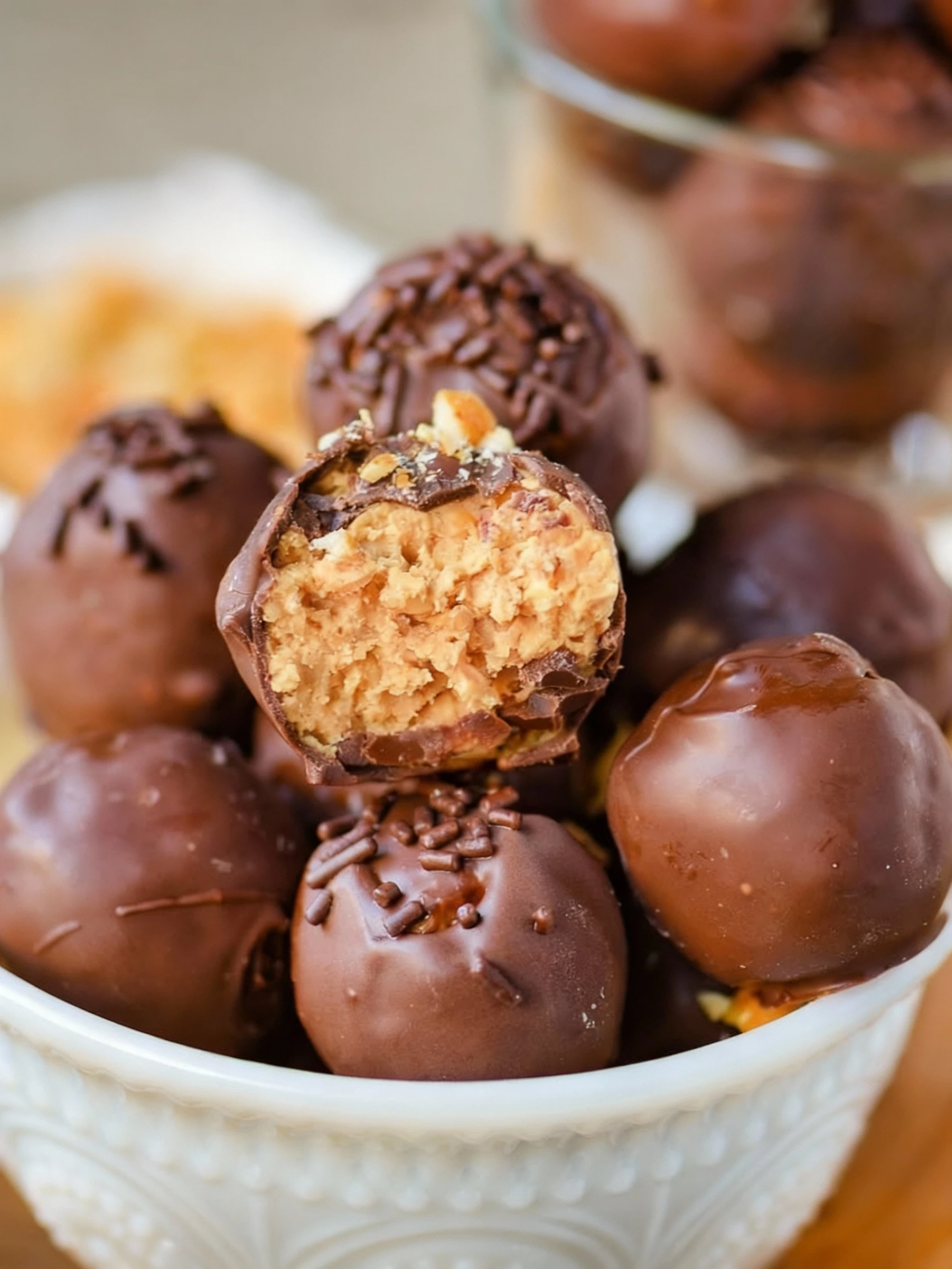 Peanut Butter Balls with Rice Krispies finished