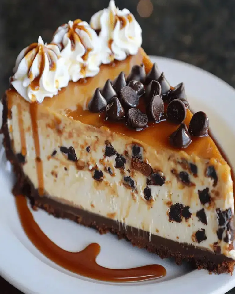 Ultimate Salted Caramel Chocolate Chip Cheesecake – No-Bake Delight